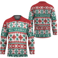 Mele Kalikimaka Hawaii Christmas Hockey Jersey Hawaiian Quilt Pattern Style LT9 - Polynesian Pride