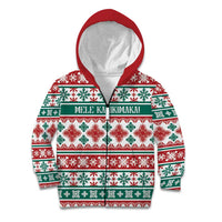 Mele Kalikimaka Hawaii Christmas Kid Hoodie Hawaiian Quilt Pattern Style - Polynesian Pride