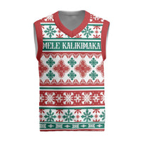 Mele Kalikimaka Hawaii Christmas Knitted V-Neck Vest Hawaiian Quilt Pattern Style - Polynesian Pride