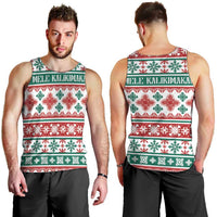 Mele Kalikimaka Hawaii Christmas Men Tank Top Hawaiian Quilt Pattern Style - Polynesian Pride