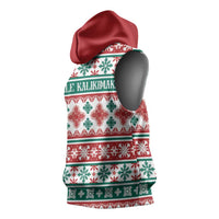 Mele Kalikimaka Hawaii Christmas Sleeveless Hoodie Hawaiian Quilt Pattern Style - Polynesian Pride