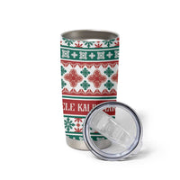 Mele Kalikimaka Hawaii Christmas Tumbler Cup Hawaiian Quilt Pattern Style - Polynesian Pride