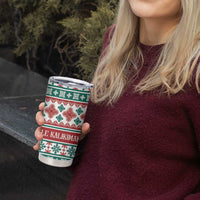 Mele Kalikimaka Hawaii Christmas Tumbler Cup Hawaiian Quilt Pattern Style - Polynesian Pride