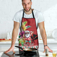 Santa Surf Mele Kalikimaka Personalized Apron Aloha Tropical Christmas Vibes LT9 - Polynesian Pride