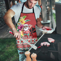 Santa Surf Mele Kalikimaka Personalized Apron Aloha Tropical Christmas Vibes LT9 - Polynesian Pride