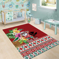 Santa Surf Mele Kalikimaka Personalized Area Rug Aloha Tropical Christmas Vibes - Polynesian Pride