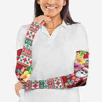 Santa Surf Mele Kalikimaka Personalized Arm Sleeves Aloha Tropical Christmas Vibes - Polynesian Pride