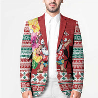 Santa Surf Mele Kalikimaka Personalized Blazer Aloha Tropical Christmas Vibes - Polynesian Pride