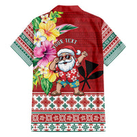 Santa Surf Mele Kalikimaka Personalized Hawaiian Shirt Aloha Tropical Christmas Vibes - Polynesian Pride