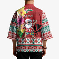 Santa Surf Mele Kalikimaka Personalized Kimono Aloha Tropical Christmas Vibes - Polynesian Pride