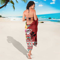 Santa Surf Mele Kalikimaka Personalized Sarong Aloha Tropical Christmas Vibes - Polynesian Pride