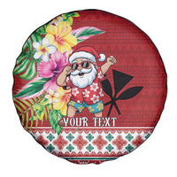 Santa Surf Mele Kalikimaka Personalized Spare Tire Cover Aloha Tropical Christmas Vibes - Polynesian Pride