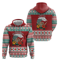 Shaka Sign Skull Mele Kalikimaka Personalized Hoodie Hawaiian Quilt Pattern - Polynesian Pride