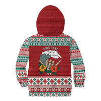 Shaka Sign Skull Mele Kalikimaka Personalized Kid Hoodie Hawaiian Quilt Pattern - Polynesian Pride