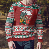 Shaka Sign Skull Mele Kalikimaka Personalized Ugly Christmas Sweater Hawaiian Quilt Pattern - Polynesian Pride