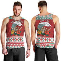Shaka Sign Skull Mele Kalikimaka Personalized Men Tank Top Hawaiian Quilt Pattern - Polynesian Pride