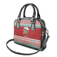 Shaka Sign Skull Mele Kalikimaka Personalized Shoulder Handbag Hawaiian Quilt Pattern - Polynesian Pride
