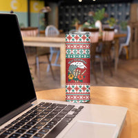 Shaka Sign Skull Mele Kalikimaka Personalized Skinny Tumbler Hawaiian Quilt Pattern - Polynesian Pride