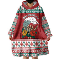 Shaka Sign Skull Mele Kalikimaka Personalized Wearable Blanket Hoodie Hawaiian Quilt Pattern - Polynesian Pride