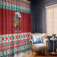 Shaka Sign Skull Mele Kalikimaka Personalized Window Curtain Hawaiian Quilt Pattern - Polynesian Pride