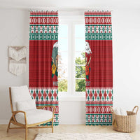 Shaka Sign Skull Mele Kalikimaka Personalized Window Curtain Hawaiian Quilt Pattern - Polynesian Pride