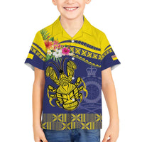 Niue Coconut Crab Family Matching Off Shoulder Short Dress and Hawaiian Shirt Rock of Polynesia