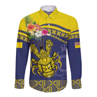 Niue Coconut Crab Long Sleeve Button Shirt Rock of Polynesia