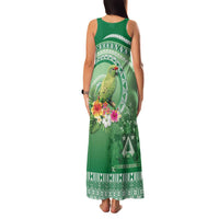 Norfolk Parakeet Tropical Family Matching Tank Maxi Dress and Hawaiian Shirt Norfolk Island Tribal Pattern