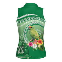 Norfolk Parakeet Tropical Women Sleeveless Polo Shirt Norfolk Island Tribal Pattern