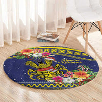 Monuina e Kilisimasi Niue Christmas Round Carpet Niuean Tribal Pattern LT9 - Polynesian Pride