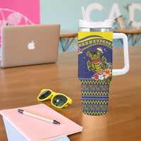 Monuina e Kilisimasi Niue Christmas Tumbler With Handle Niuean Tribal Pattern