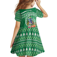 Norfolk Island Pine Tree Christmas Family Matching Mermaid Dress and Hawaiian Shirt Coat of Arm and Polynesian Pattern