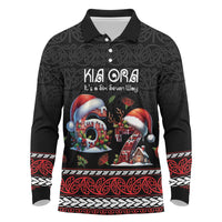 Aotearoa Six Seven Personalized Long Sleeve Polo Shirt New Zealand Funny Christmas LT9 Red - Polynesian Pride