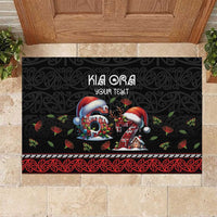 Aotearoa Six Seven Personalized Rubber Doormat New Zealand Funny Christmas LT9 Red - Polynesian Pride