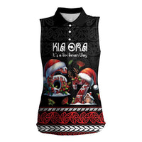 Aotearoa Six Seven Personalized Women Sleeveless Polo Shirt New Zealand Funny Christmas LT9 Female Red - Polynesian Pride