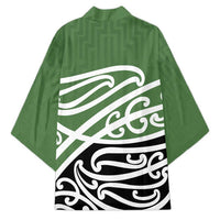 Green Fern New Zealand Kowhai Ngutukak Kimono - Polynesian Pride