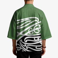 Green Fern New Zealand Kowhai Ngutukak Kimono - Polynesian Pride