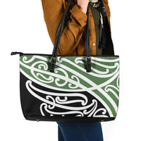Green Fern New Zealand Kowhai Ngutukak Leather Tote Bag - Polynesian Pride
