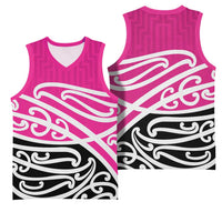 All Pink New Zealand Kowhai Ngutukak Basketball Jersey LT9 - Polynesian Pride