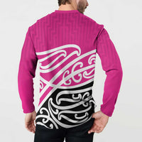 All Pink New Zealand Kowhai Ngutukak Button Sweatshirt LT9 - Polynesian Pride