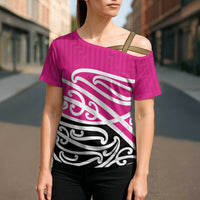 All Pink New Zealand Kowhai Ngutukak Cross Shoulder Shirt LT9 - Polynesian Pride