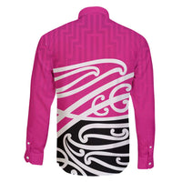 All Pink New Zealand Kowhai Ngutukak Family Matching Off Shoulder Maxi Dress and Hawaiian Shirt - Polynesian Pride