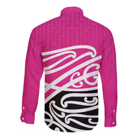 All Pink New Zealand Kowhai Ngutukak Long Sleeve Button Shirt LT9 - Polynesian Pride