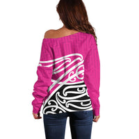 All Pink New Zealand Kowhai Ngutukak Off Shoulder Sweater - Polynesian Pride
