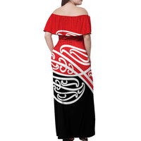 All Red New Zealand Kowhai Ngutukak Off Shoulder Maxi Dress - Polynesian Pride