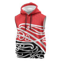 All Red New Zealand Kowhai Ngutukak Sleeveless Hoodie LT9 Red - Polynesian Pride