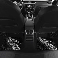 New Zealand Lawn Bowls Custom Car Mats Black Maori Warrior Tribal Silver Fern - Polynesian Pride