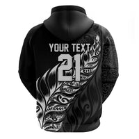 New Zealand Lawn Bowls Custom Hoodie Black Maori Warrior Tribal Silver Fern - Polynesian Pride