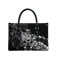 New Zealand Lawn Bowls Leather Bag Black Maori Warrior Tribal Silver Fern - Polynesian Pride