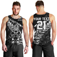 New Zealand Lawn Bowls Custom Men Tank Top Black Maori Warrior Tribal Silver Fern - Polynesian Pride